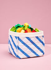 Caixa Organizadora Média - Listrado Anil